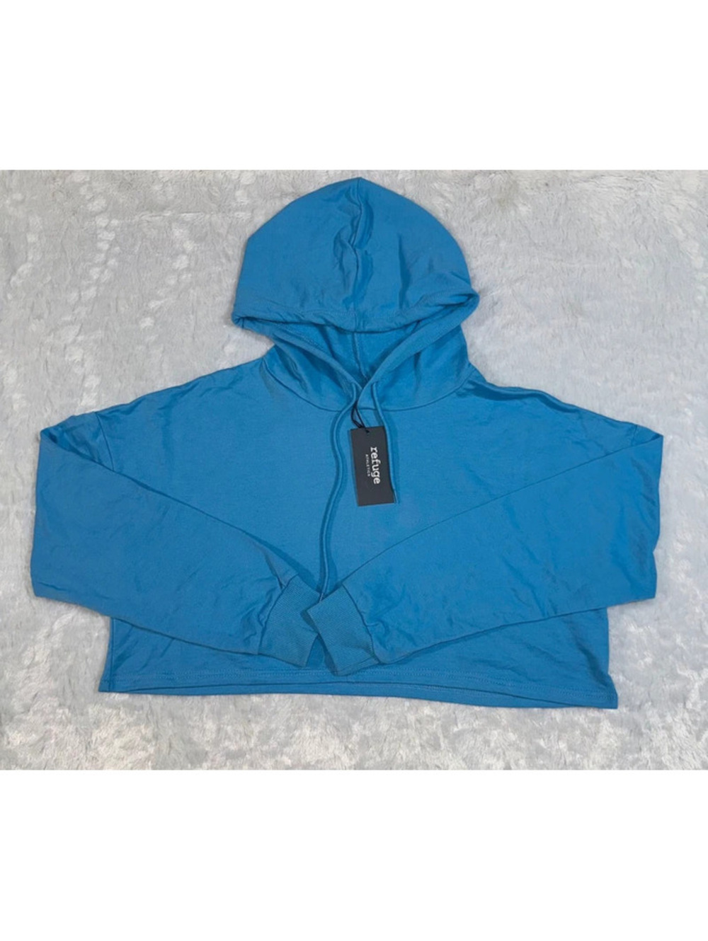 Refuge Womens Cropped Hooded Sweatshirt Size Medium